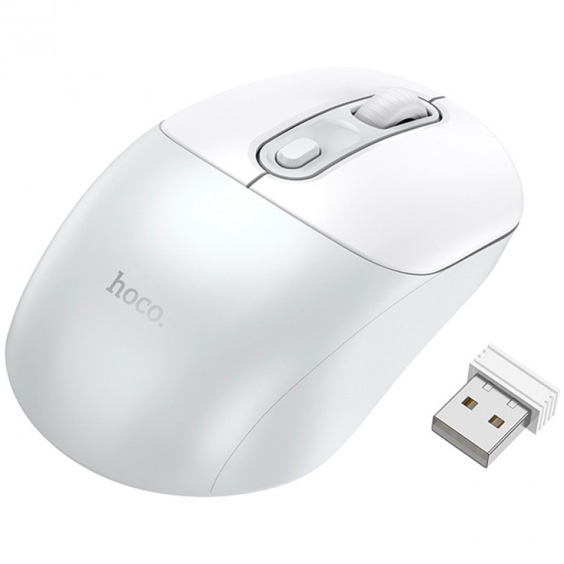 Миша Wireless Hoco GM28 mouse бездротова оптична 2.4Гц 1600DPI для комп'ютера/ноутбука Білий