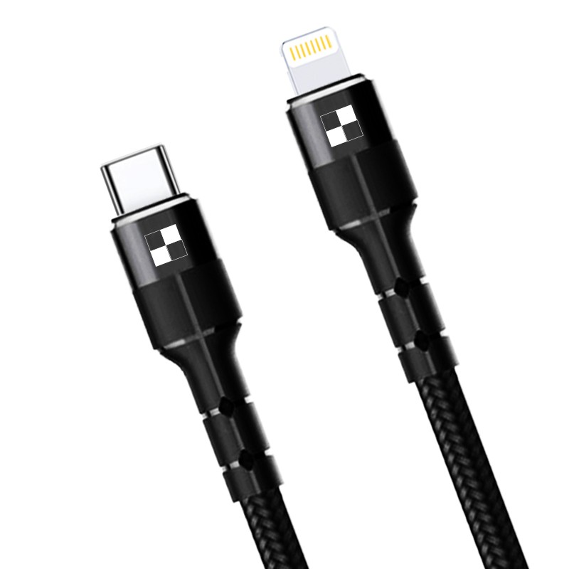 Кабель зарядки BRUM U035ti (3A-18W-1M) для пристроїв Apple iPhone, iPad/iPod Type-C (USB-C) to Lightning Чорний